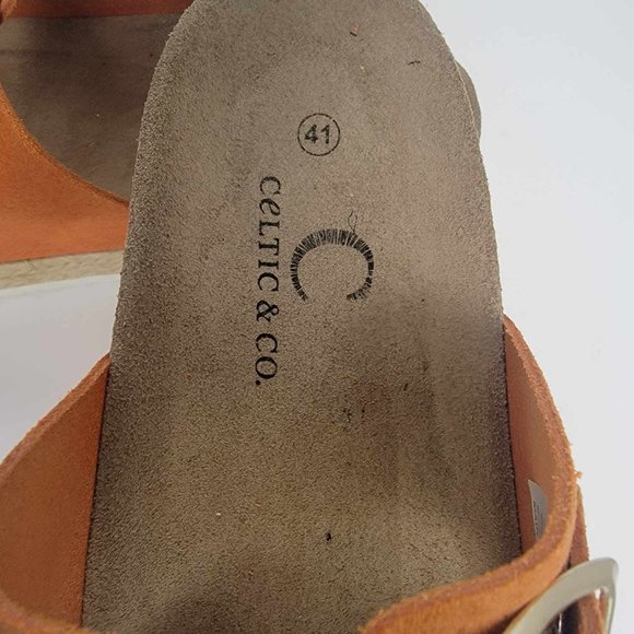 Celtic & Co. Women 41 size 10 Double Buckle Sandals Burnt Orange - Picture 4 of 13